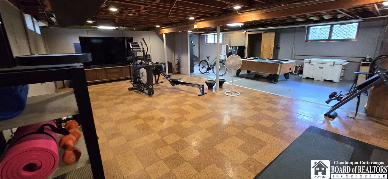 Billiard Table, Fitness Equipment, Game Room, Interior, Recessed Lighting