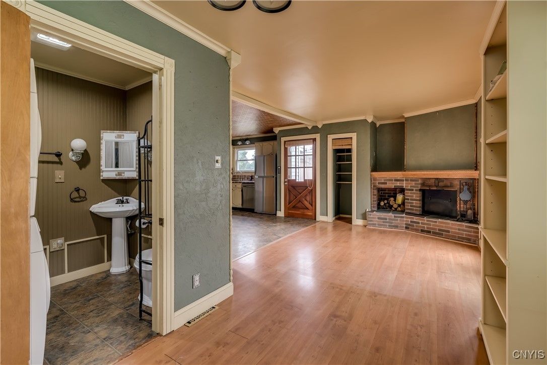 Fireplace, Interior, Wood Texture Flooring