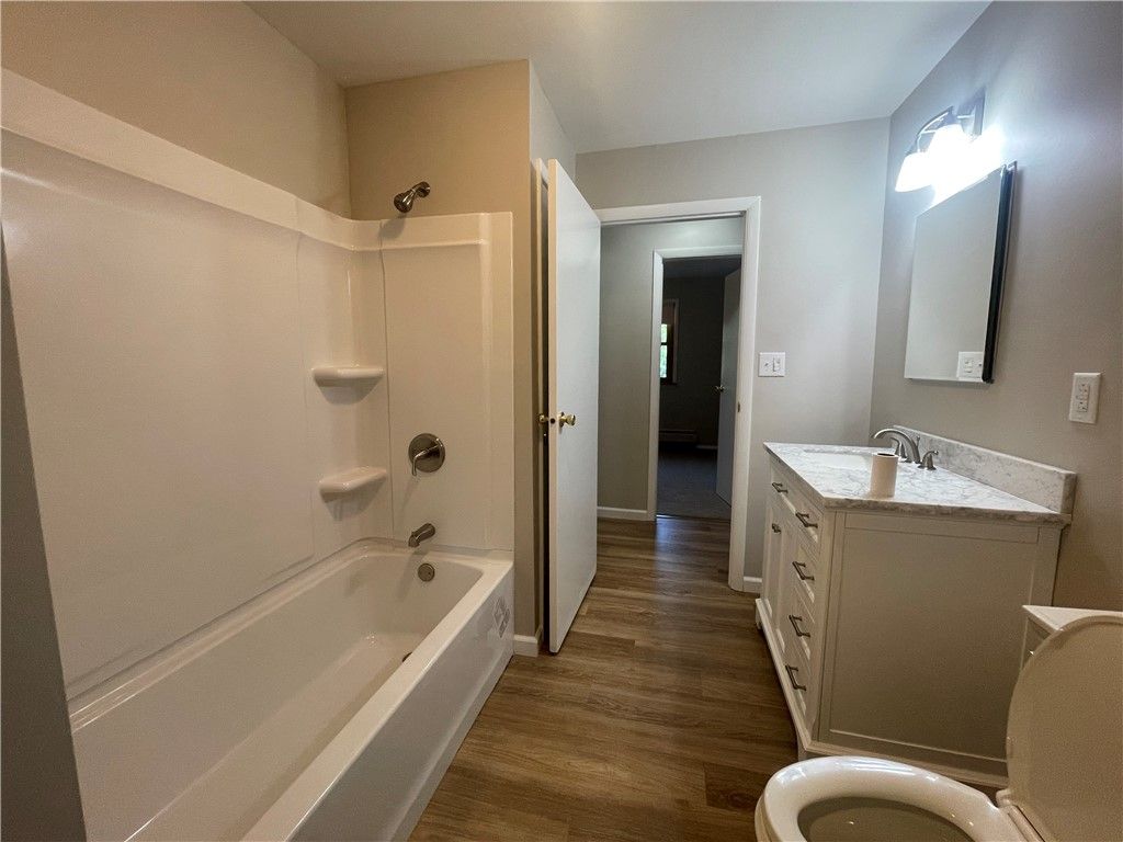 Bathroom, Dual Sink Vanities, Interior, Wood Texture Flooring