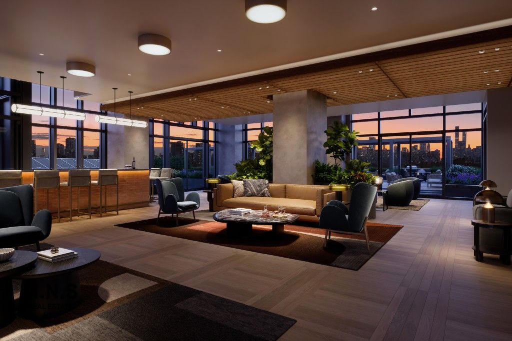Interior, Living room, Pendant Lights, Recessed Lighting, Wood Texture Flooring