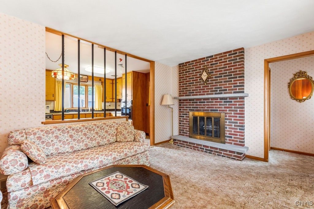 Fireplace, Interior, Living room, Stone Walls