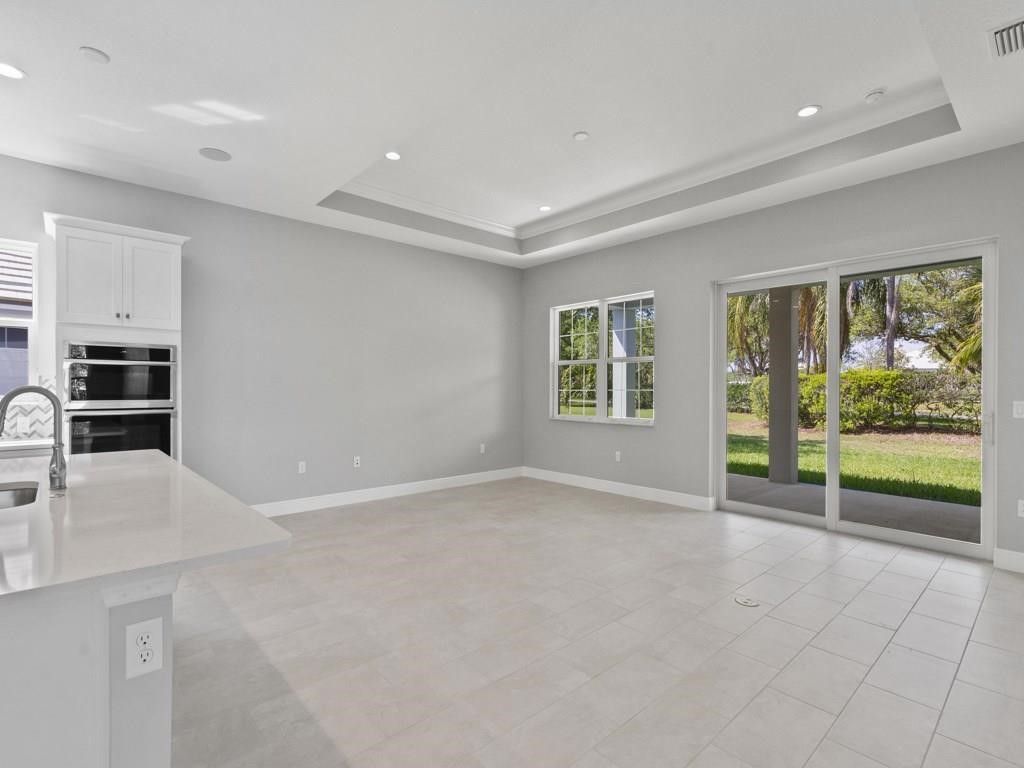 Empty room, Interior, Kitchen, Recessed Lighting, Stainless Steel Appliances