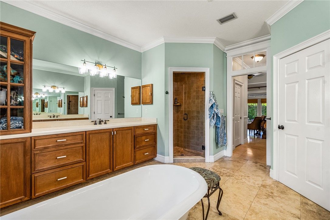 Bathroom, Dual Sink Vanities, Glass Shower, Interior