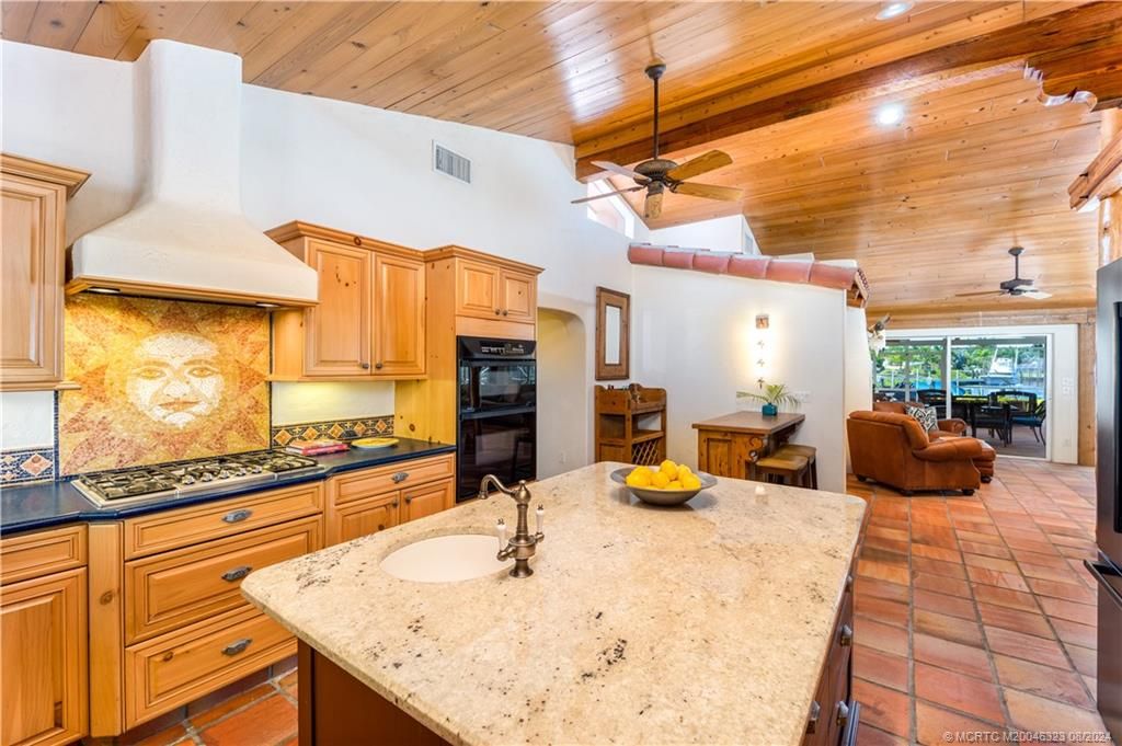 Interior, Kitchen, Recessed Lighting, Wooden Ceilings