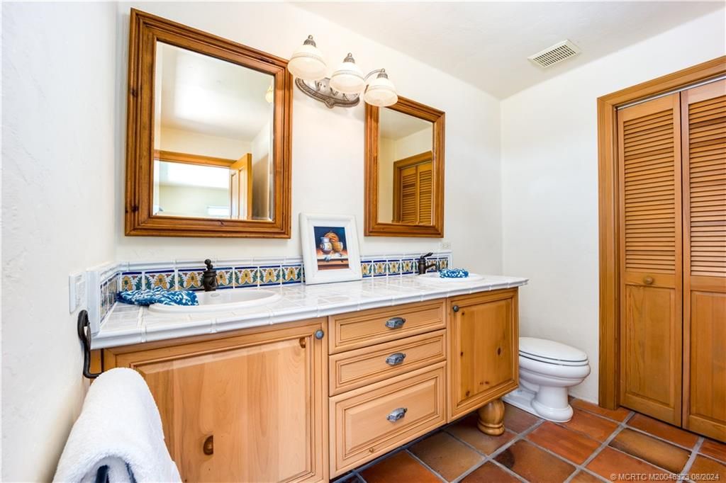 Bathroom, Dual Sink Vanities, Interior, Tile Countertops