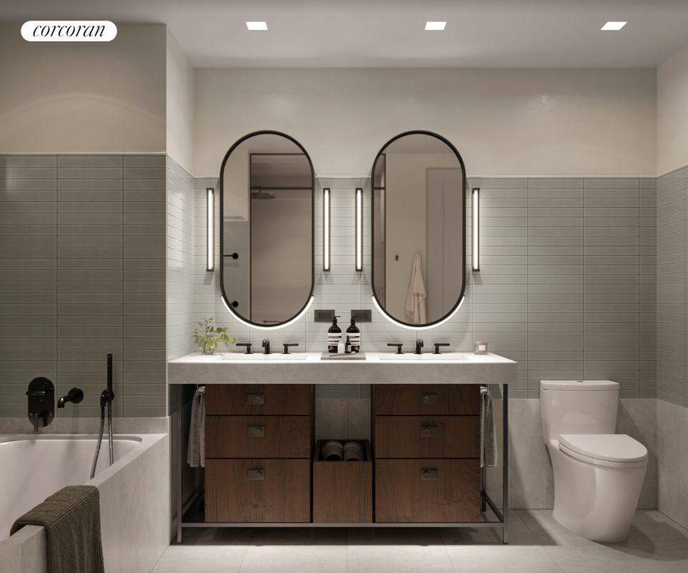 Bathroom, Dual Sink Vanities, Interior, Recessed Lighting