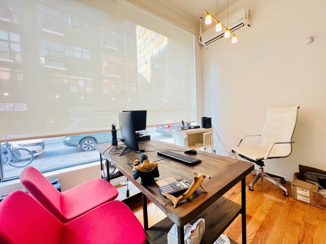 Home Office, Interior, Pendant Lights, Wood Texture Flooring