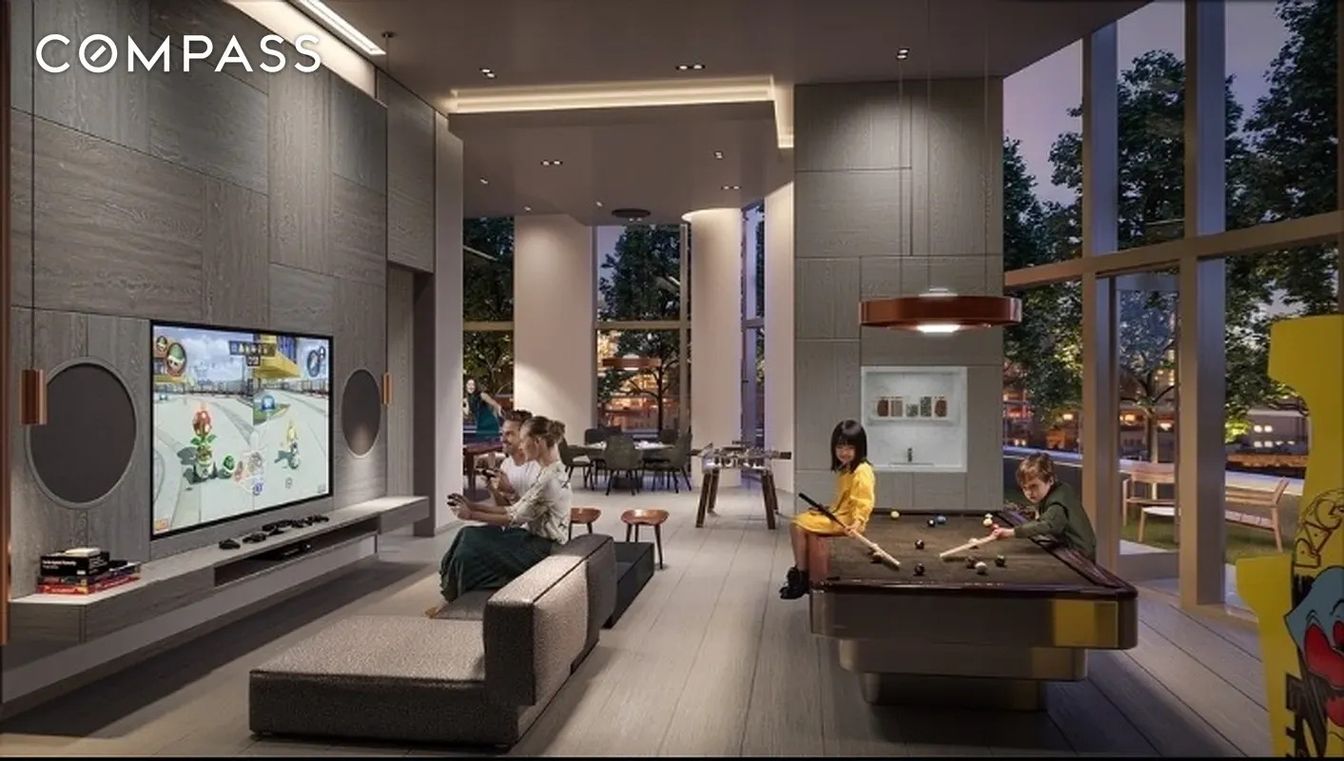 Game Room, Interior, Recessed Lighting, Wood Texture Flooring