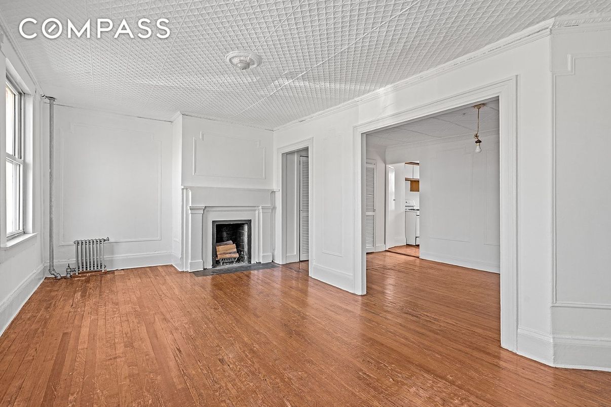 Empty room, Fireplace, Interior, Wood Texture Flooring