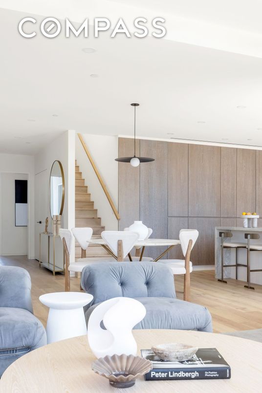 Dining room, Interior, Pendant Lights, Recessed Lighting, Wood Texture Flooring