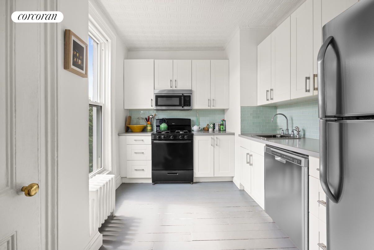 Interior, Kitchen, Stainless Steel Appliances, Wood Texture Flooring