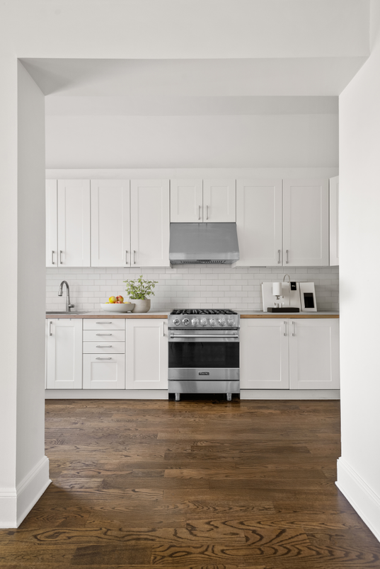 Interior, Kitchen, Stainless Steel Appliances, Wood Texture Flooring