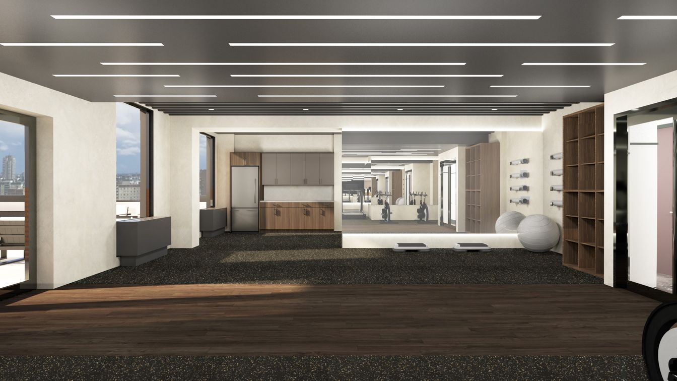 Fitness Equipment, Interior, Recessed Lighting