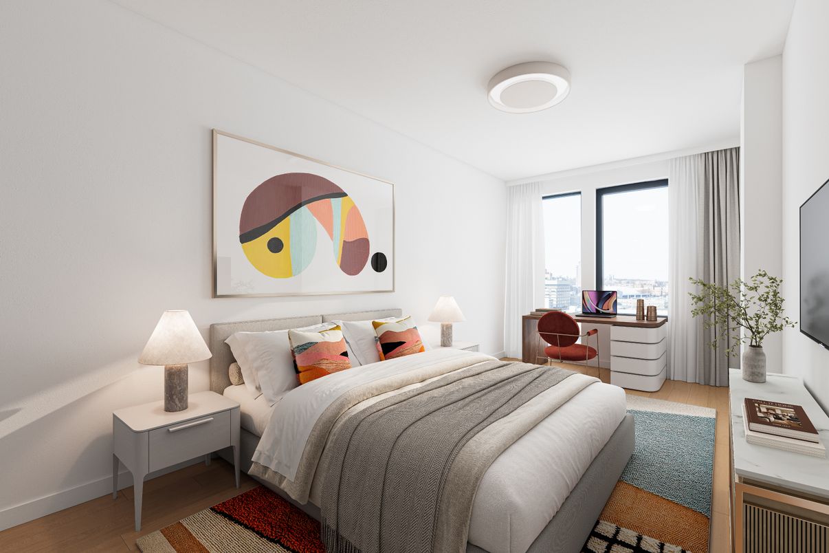 Bedroom, Interior, Wood Texture Flooring