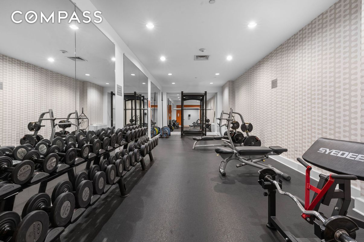 Fitness Equipment, Gym, Interior, Recessed Lighting