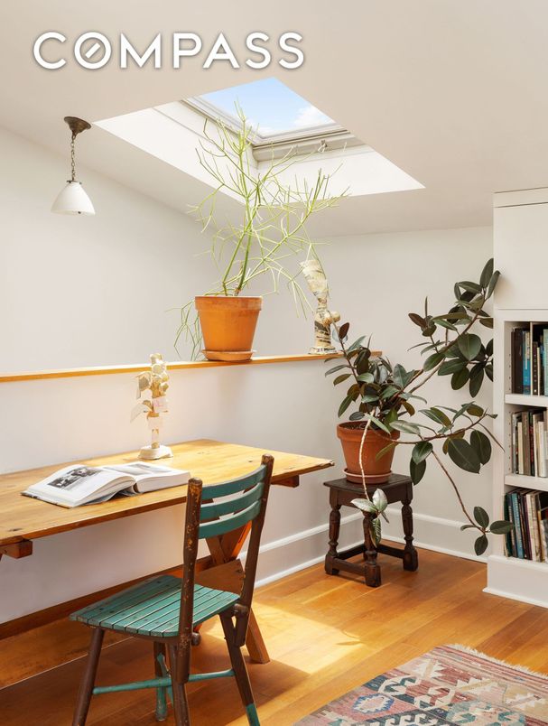 Home Office, Interior, Pendant Lights, Wood Texture Flooring