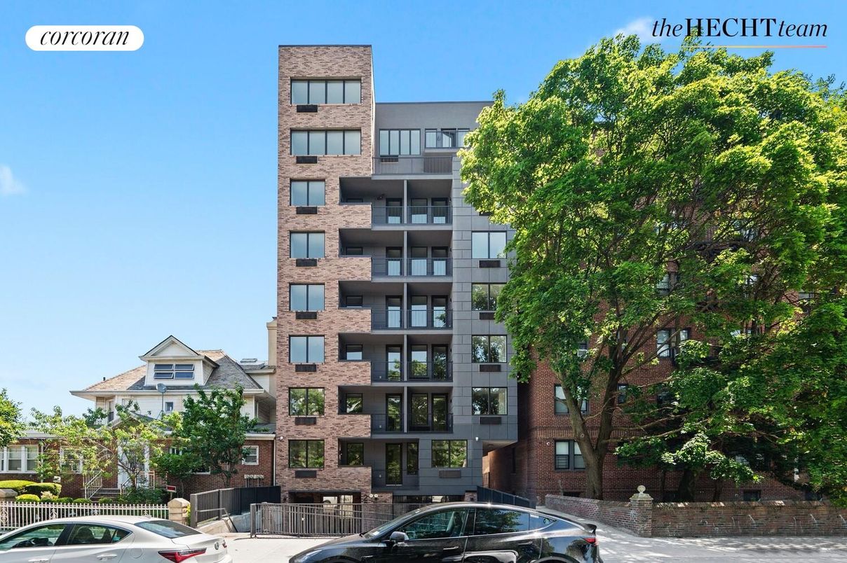 Exterior, Facade, Brick Facade, Condo Building