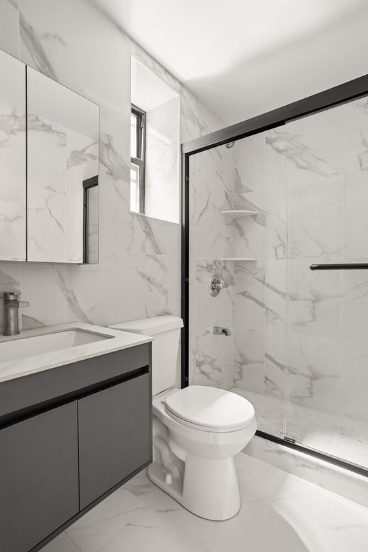 Bathroom, Glass Shower, Interior, Marble, Marble Walls