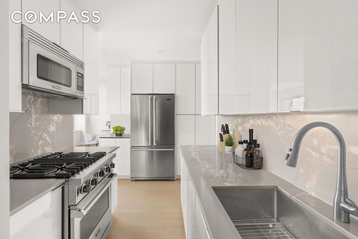 Interior, Kitchen, Stainless Steel Appliances, Wood Texture Flooring