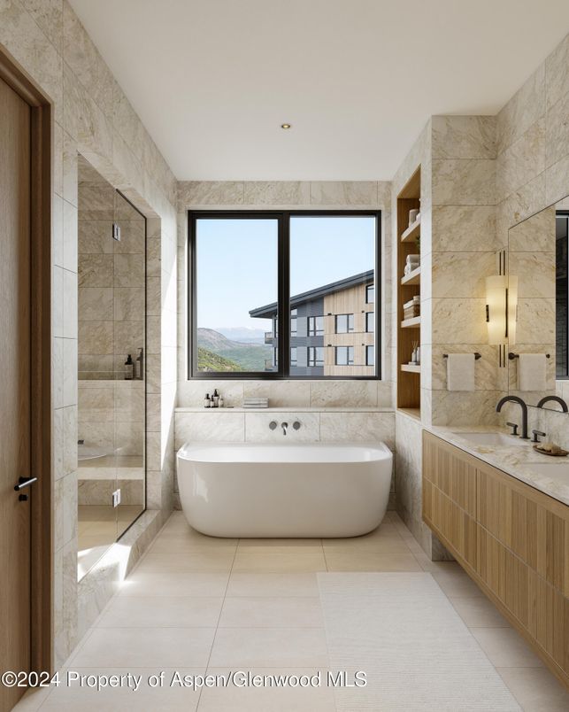 Bathroom, Dual Sink Vanities, Free Standing Baths, Glass Shower, Interior, Recessed Lighting