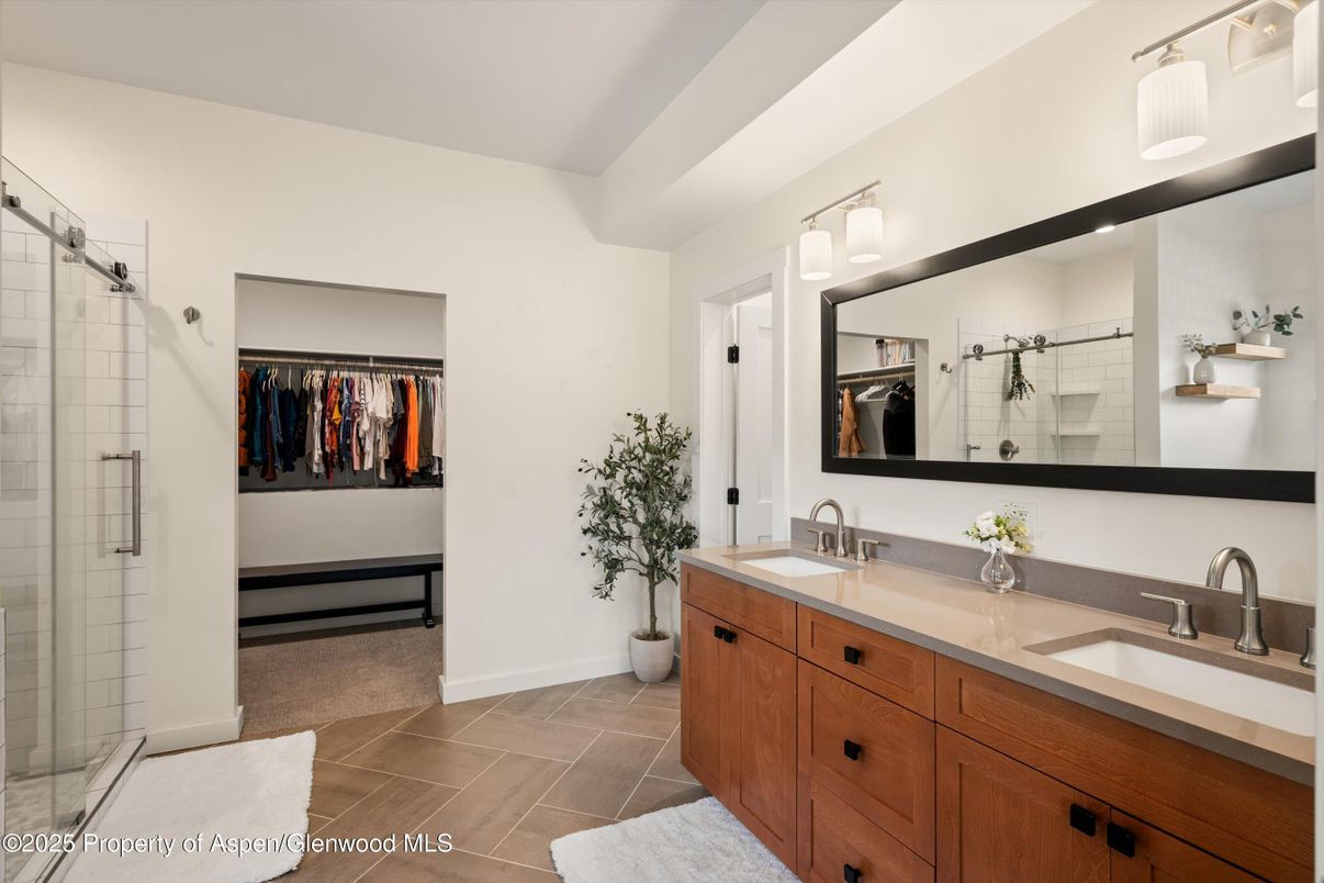 Bathroom, Dual Sink Vanities, Glass Shower, Interior, Walk-in Closets