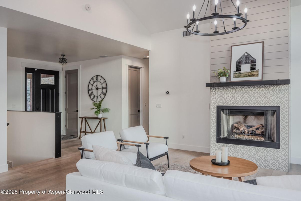 Chandelier, Fireplace, Interior, Living room, Wood Texture Flooring