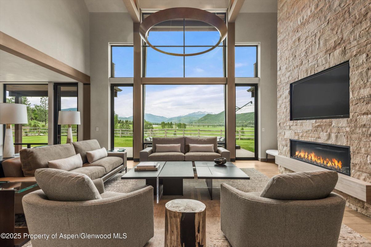 Fireplace, Interior, Living room, Stone Walls, Wood Texture Flooring
