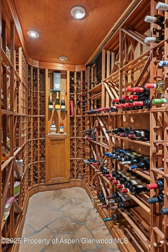 Interior, Recessed Lighting, Wine Storage, Wooden Ceilings