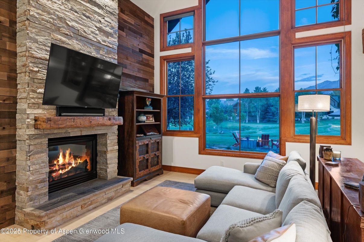Fireplace, Interior, Living room, Stone Walls, Wooden Walls