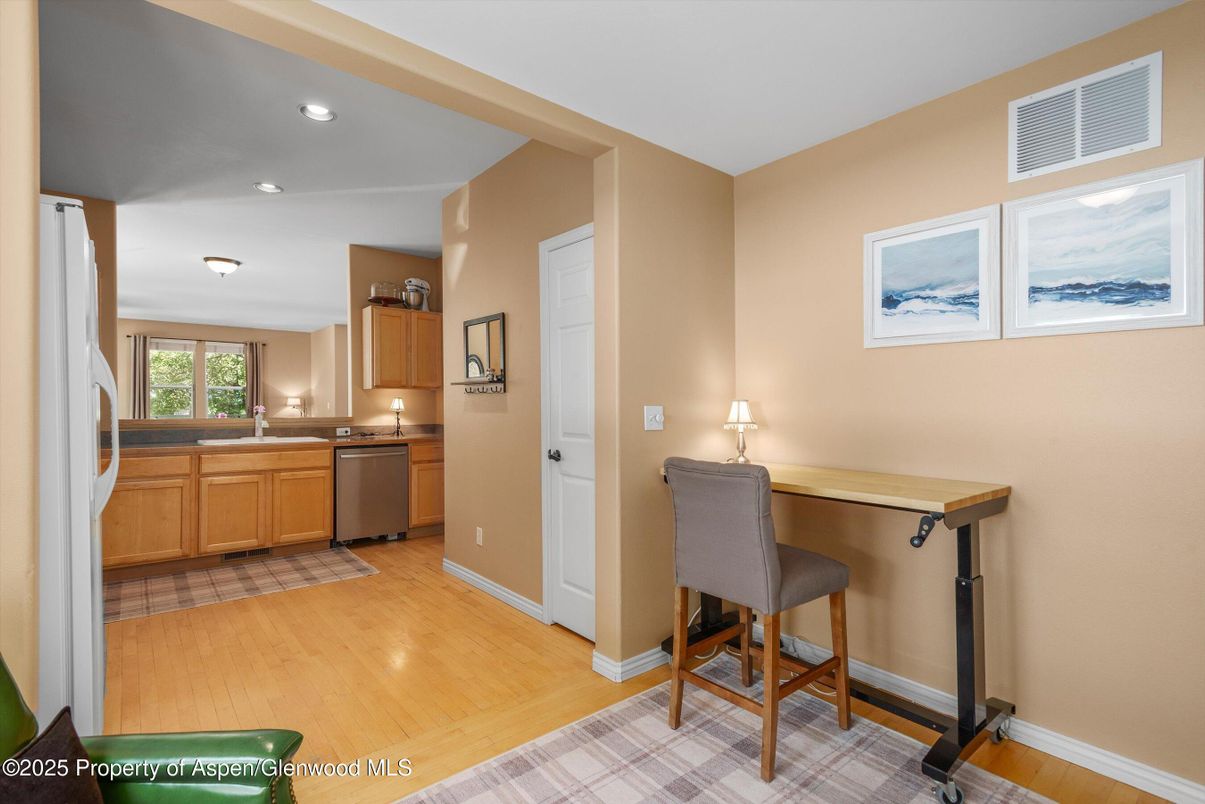 Interior, Kitchen, Recessed Lighting, Wood Texture Flooring