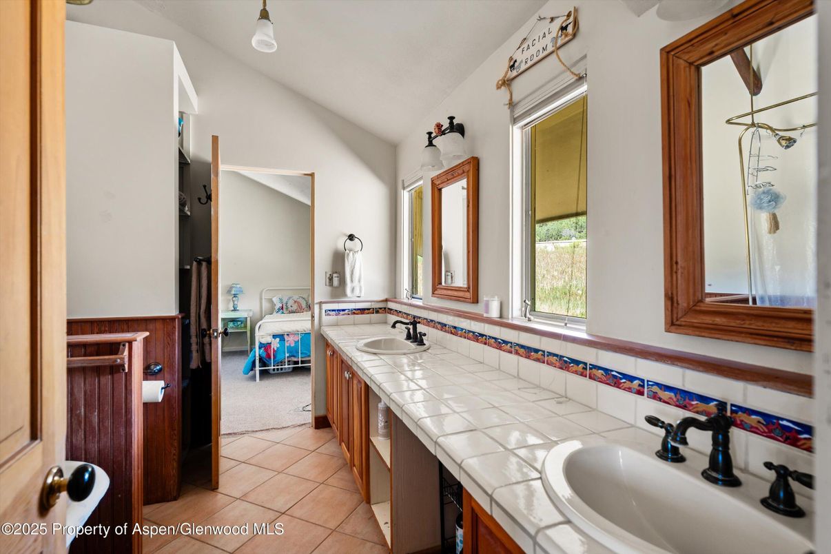 Bathroom, Dual Sink Vanities, Interior, Tile Countertops
