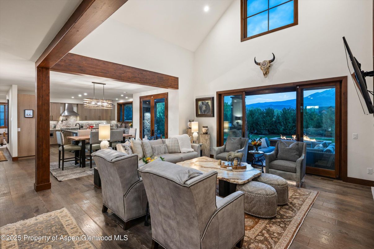 Dining room, Interior, Kitchen, Living room, Pendant Lights, Recessed Lighting, Wood Texture Flooring