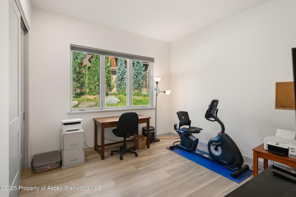 Fitness Equipment, Home Office, Interior, Wood Texture Flooring