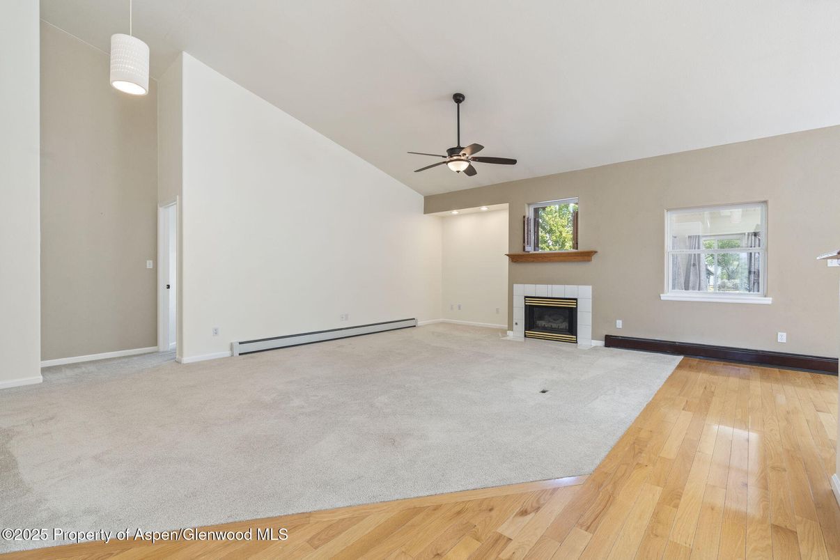 Empty room, Fireplace, Interior, Wood Texture Flooring