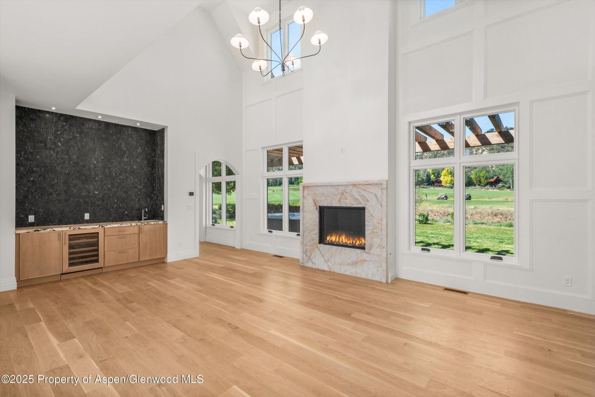 Chandelier, Fireplace, Interior, Wood Texture Flooring