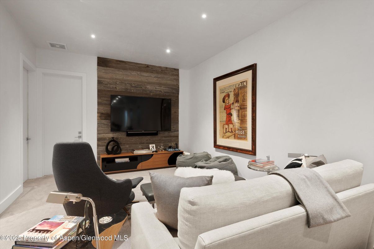 Interior, Living room, Recessed Lighting, Wooden Walls