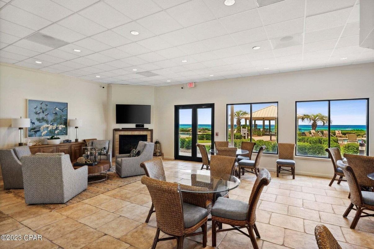Dining room, Fireplace, Interior, Living room, Recessed Lighting
