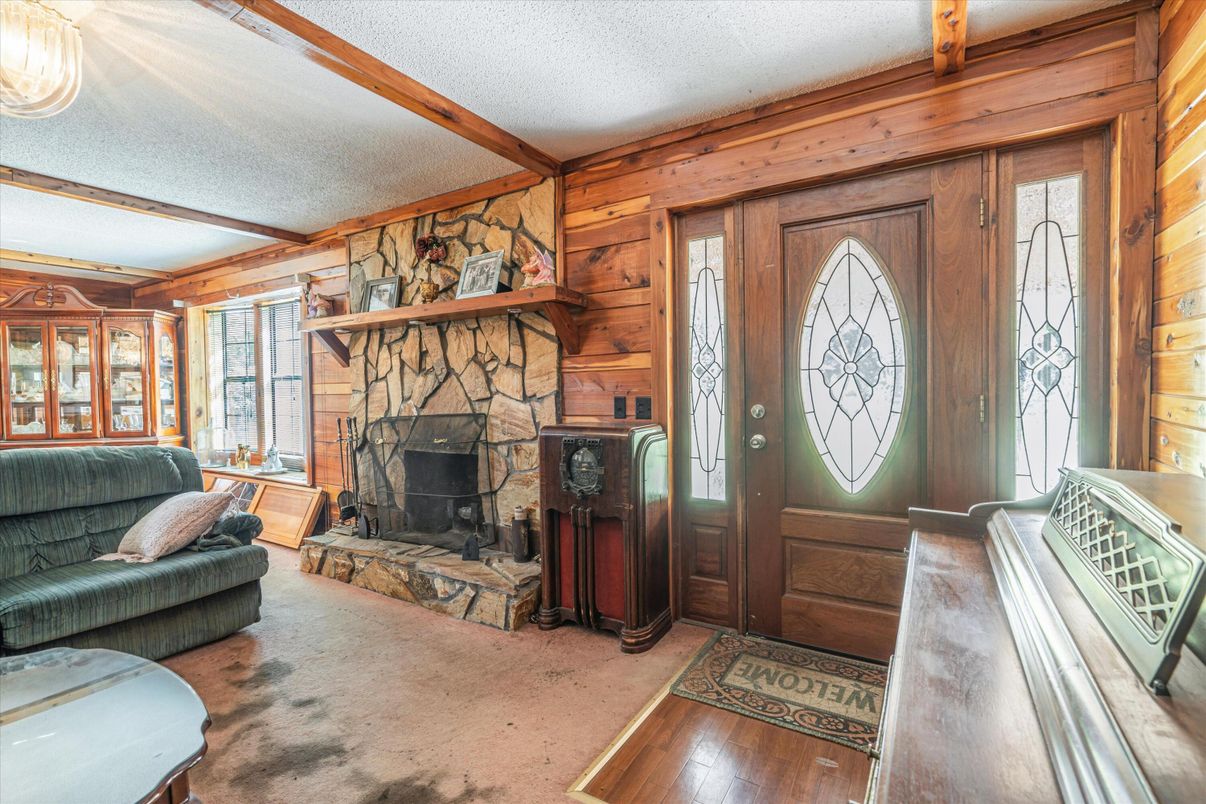 Fireplace, Interior, Wood Texture Flooring, Wooden Walls