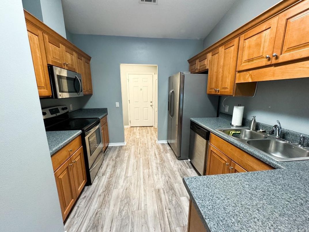 Interior, Kitchen, Wood Texture Flooring