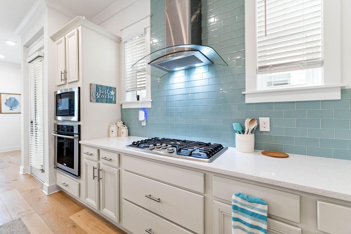 Interior, Kitchen, Recessed Lighting, Wood Texture Flooring