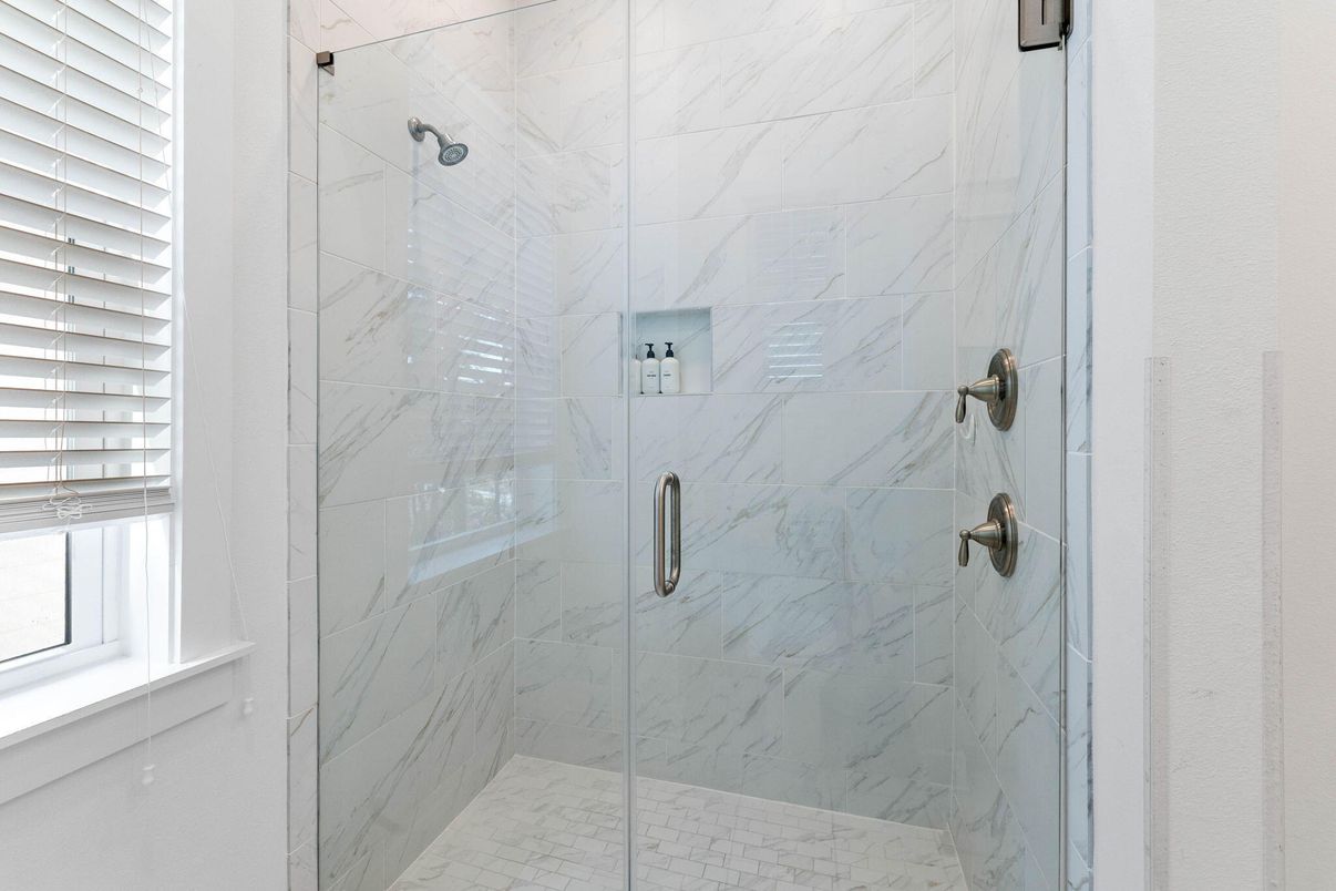 Bathroom, Glass Shower, Interior, Marble Walls