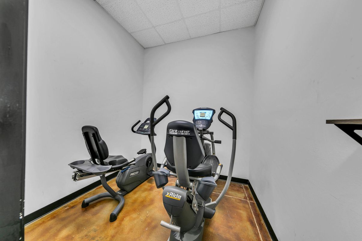 Fitness Equipment, Home Office, Interior, Wood Texture Flooring