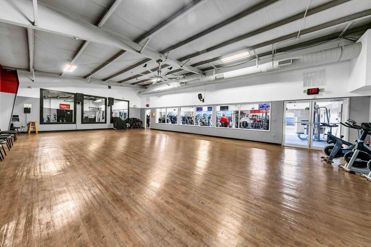 Fitness Equipment, Gym, Interior, Wood Texture Flooring
