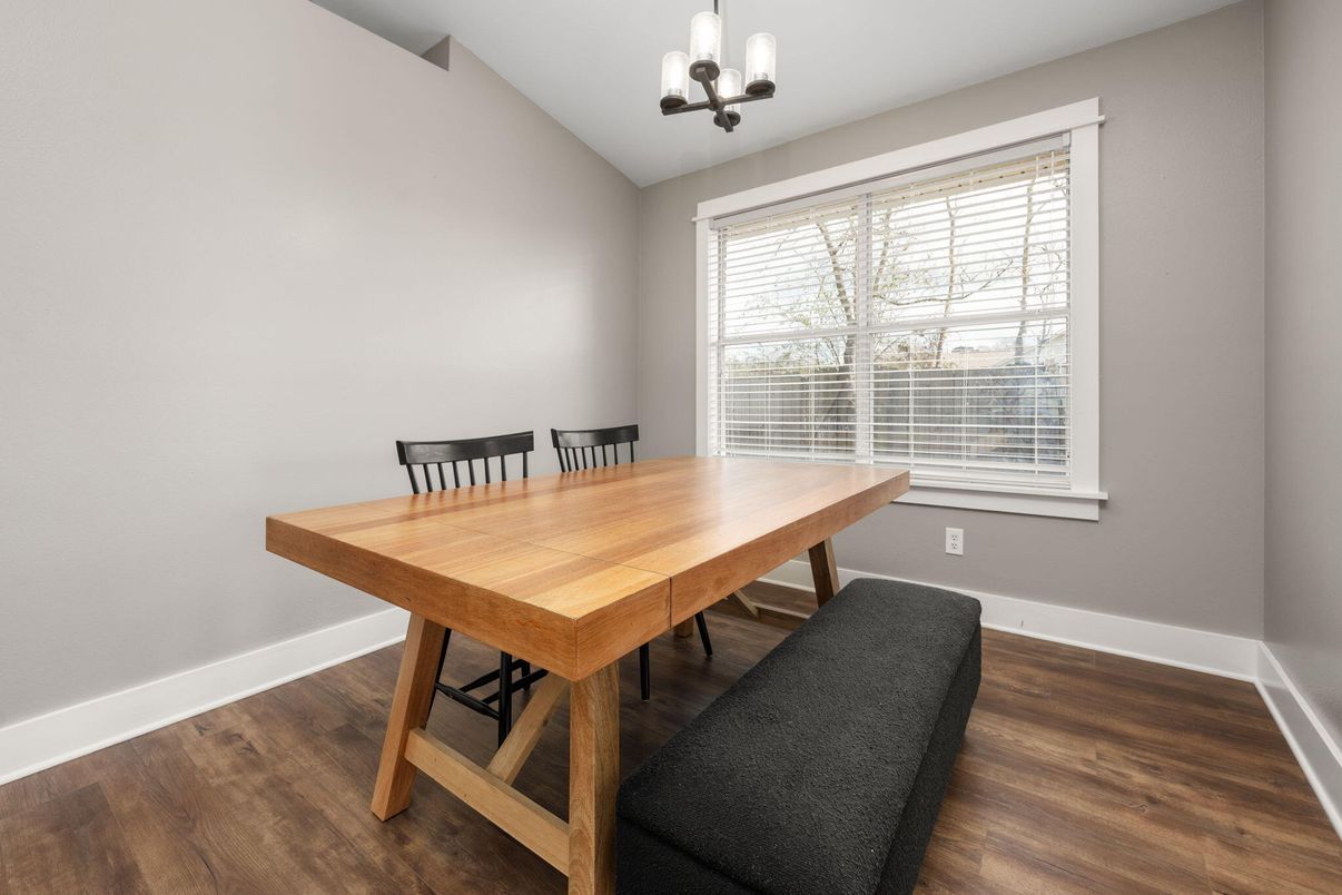 Chandelier, Dining room, Interior, Wood Texture Flooring