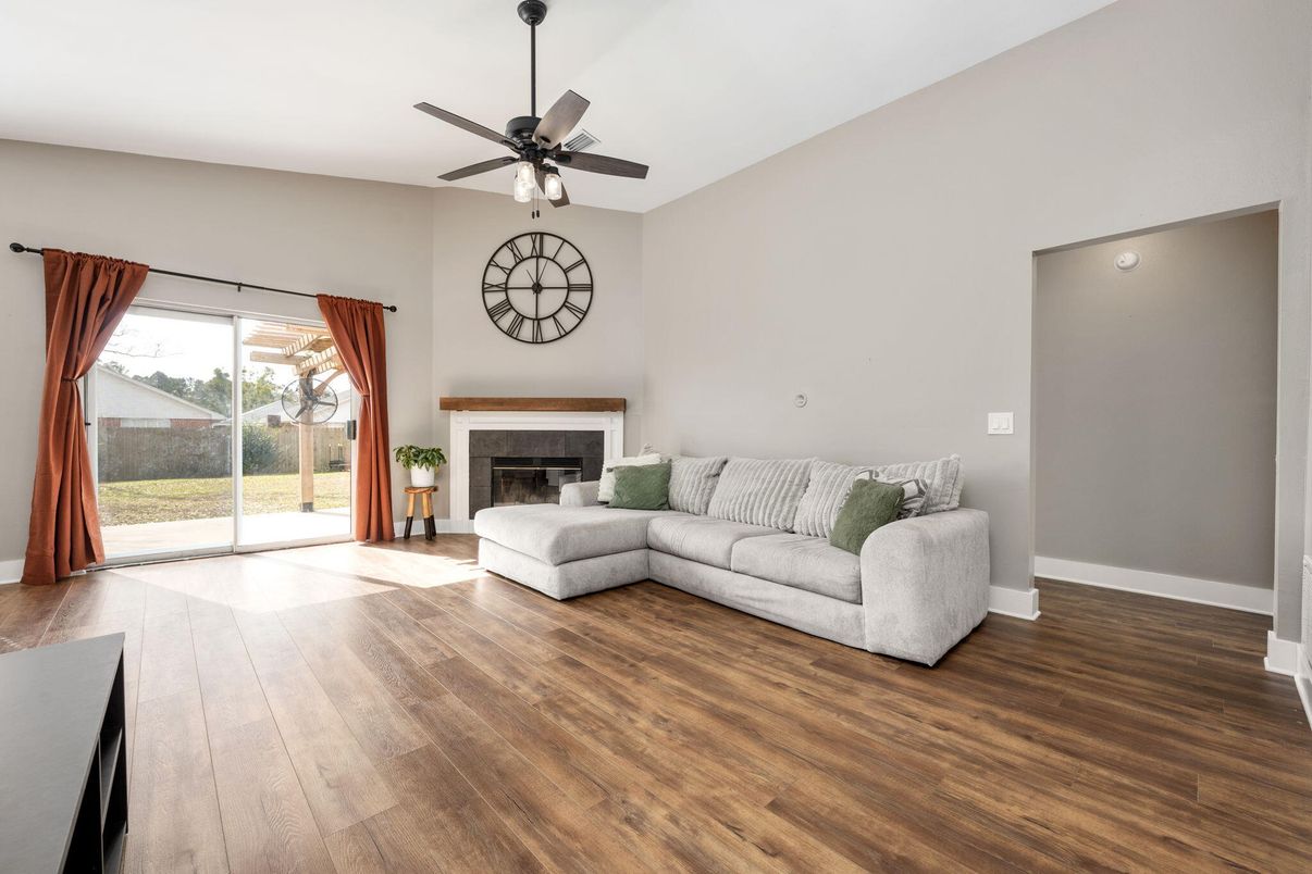 Fireplace, Interior, Living room, Wood Texture Flooring