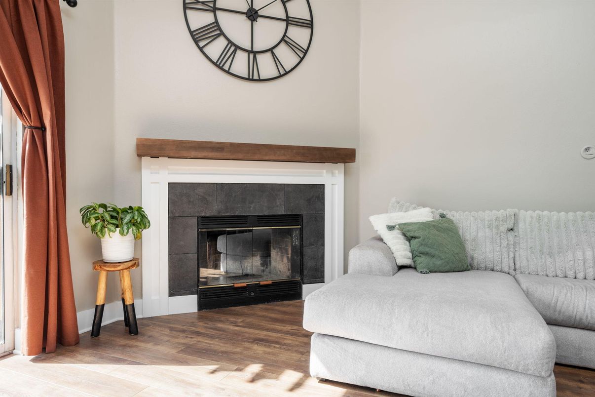 Fireplace, Interior, Wood Texture Flooring