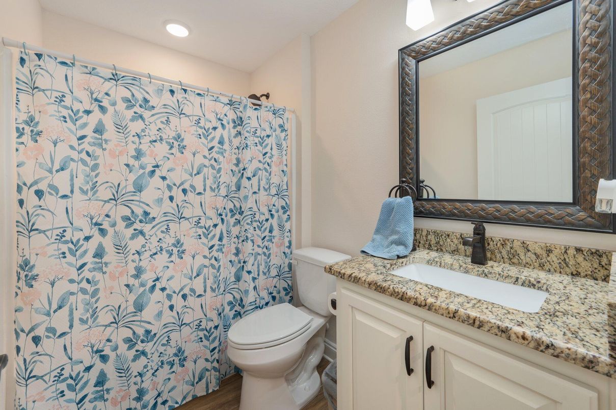 Bathroom, Interior, Recessed Lighting, Wood Texture Flooring