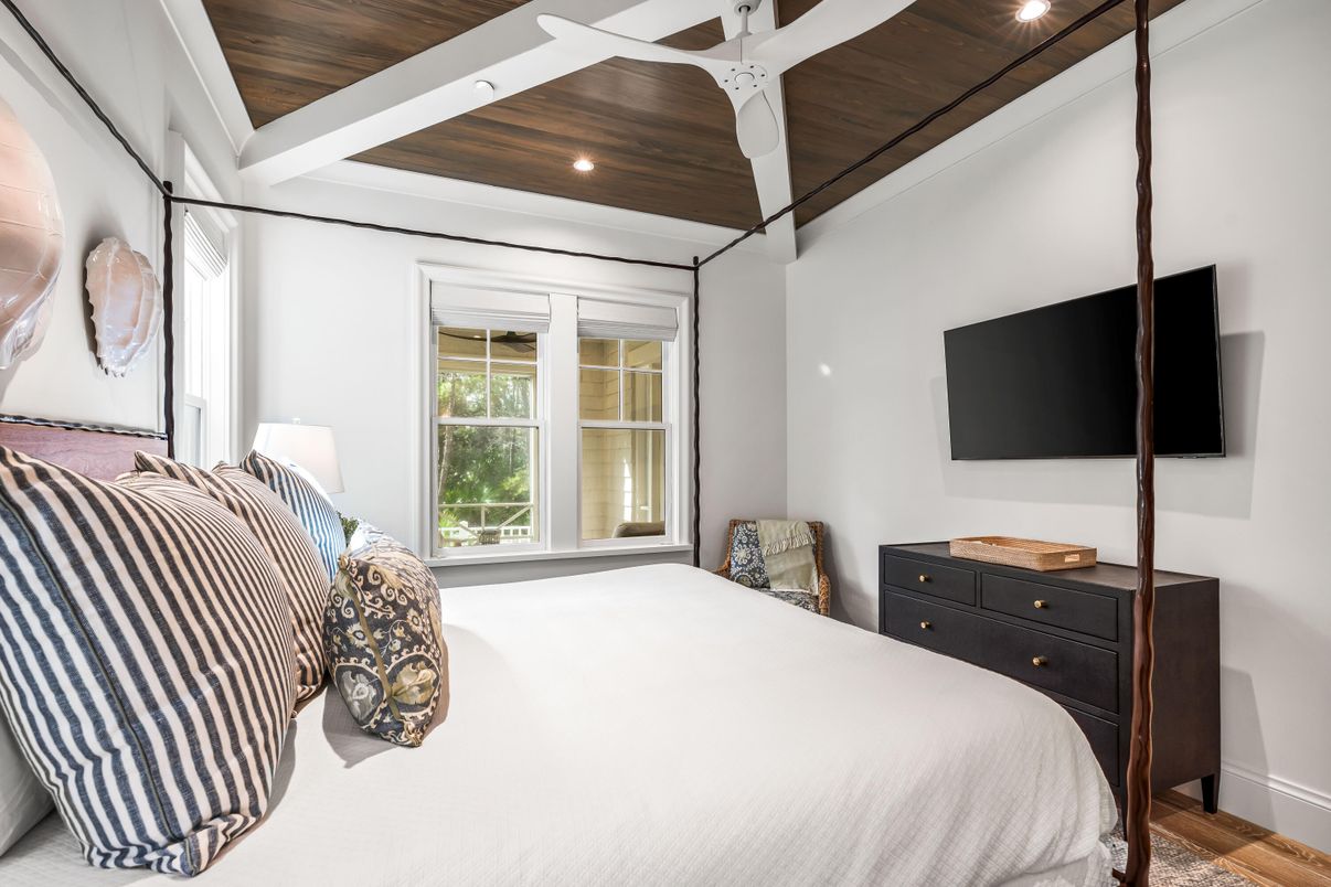 Bedroom, Interior, Recessed Lighting, Wooden Ceilings