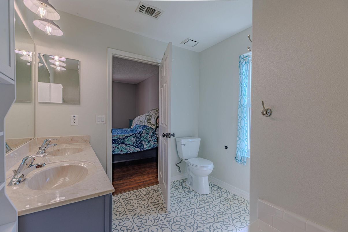Bathroom, Bedroom, Dual Sink Vanities, Interior, Wood Texture Flooring