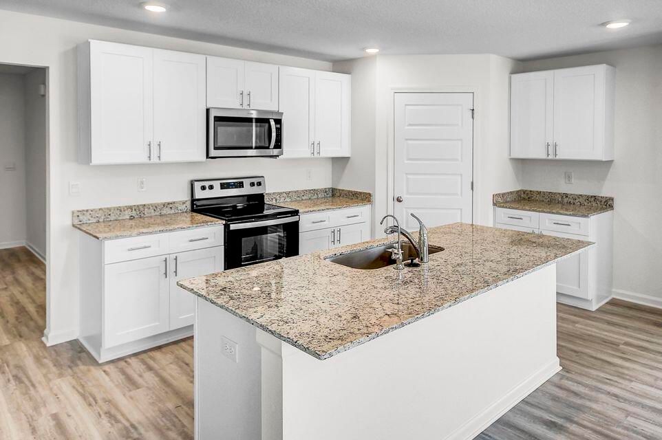 Interior, Kitchen, Recessed Lighting, Wood Texture Flooring